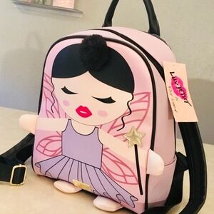 BETSEY JOHNSON LUV KITSCH BALLERINA PRPLE BACKPACK
